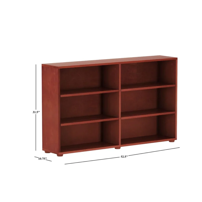 Maxtrix 6 Shelf Bookcase Chestnut Dimensions Diagram Maxtrix 6 Shelf Bookcase in Chestnut - dimensions diagram showing 52.5 inches wide, 31.5 inches high and 10.75 inches deep