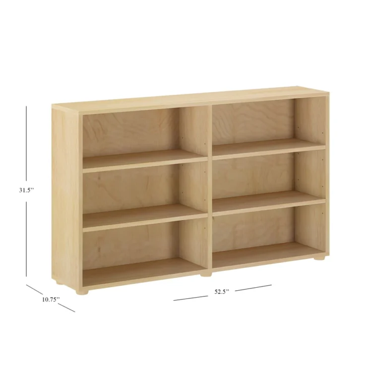 Maxtrix 6 Shelf Bookcase Natural Dimensions Diagram Maxtrix 6 Shelf Bookcase in Natural - dimensions diagram showing 52.5 inches wide, 31.5 inches high and 10.75 inches deep