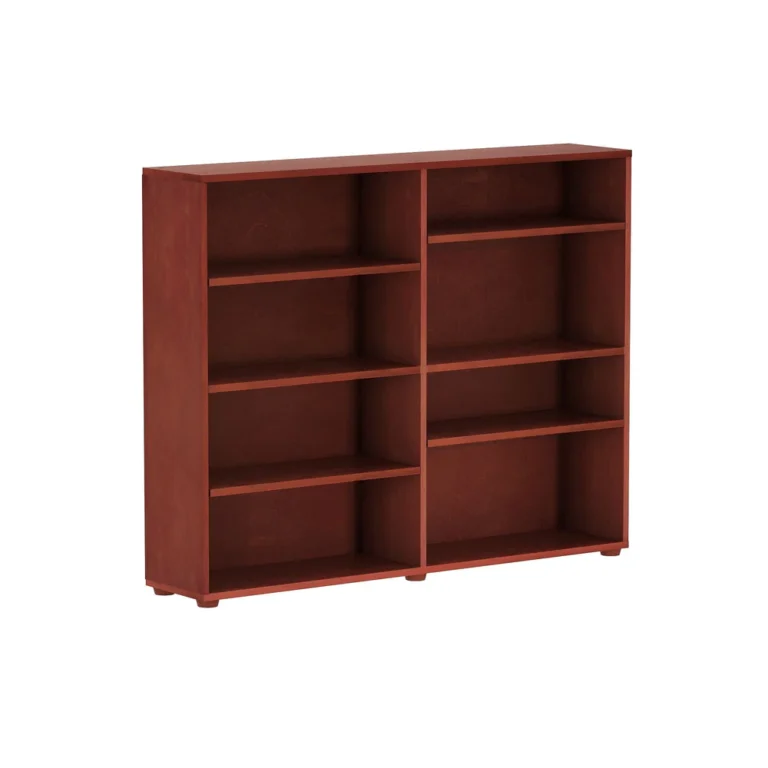Maxtrix 8 Shelf Bookcase Angle View 1 Maxtrix 8 Shelf Bookcase - angled view showing two columns of four open shelves at staggered heights