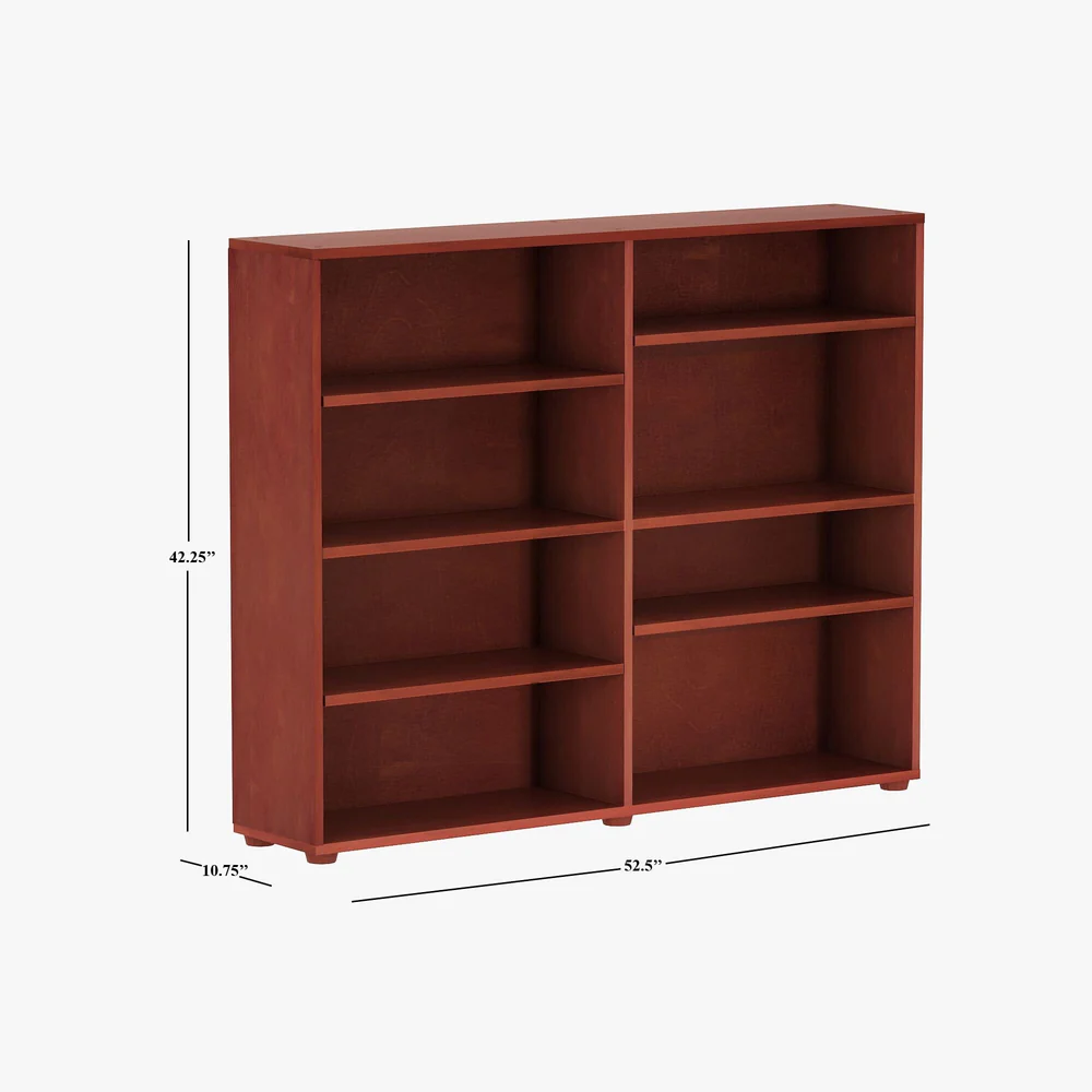 Maxtrix 8 Shelf Bookcase Dimensions Diagram Maxtrix 8 Shelf Bookcase - dimensions diagram showing 52.5 inches wide, 42.25 inches high and 10.75 inches deep