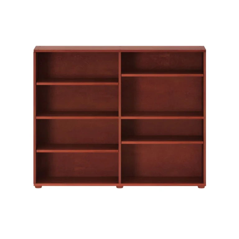 Maxtrix 8 Shelf Bookcase Front View Maxtrix 8 Shelf Bookcase - straight-on front view showing the double-column layout with four offset shelves per side