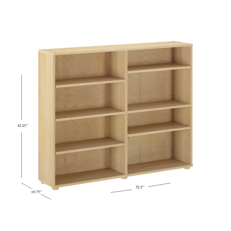 Maxtrix 8 Shelf Bookcase Natural Dimensions Diagram Maxtrix 8 Shelf Bookcase in Natural - dimensions diagram showing 42.25 inch height, 52.5 inch width and 10.75 inch depth