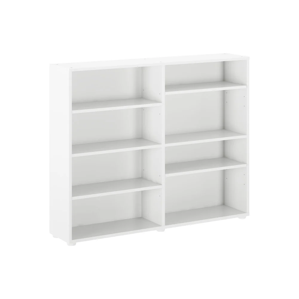Maxtrix 8 Shelf Bookcase White Angle View 1 Maxtrix 8 Shelf Bookcase - angled view of the two-column bookcase with eight open adjustable shelves