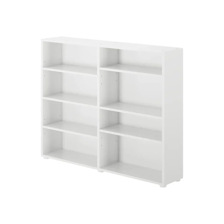 Maxtrix 8 Shelf Bookcase White Angle View 5 Maxtrix 8 Shelf Bookcase - angled side view highlighting the shelf depth and two-column layout