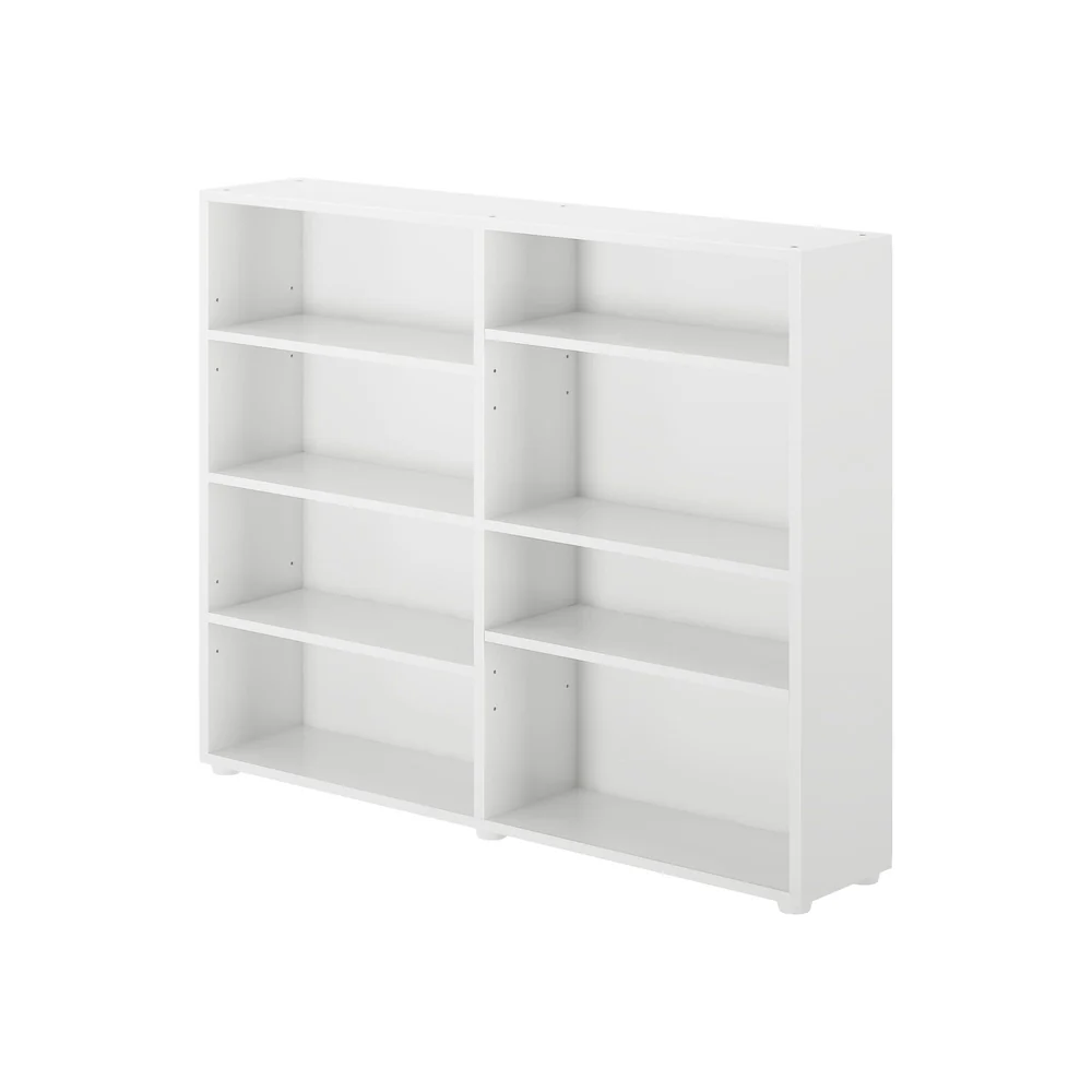Maxtrix 8 Shelf Bookcase White Angle View 5 Maxtrix 8 Shelf Bookcase - angled side view highlighting the shelf depth and two-column layout