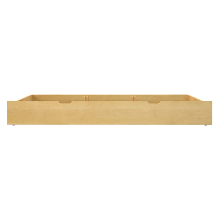 Maxtrix Trundle Bed With Slats Natural Front View Maxtrix Trundle Bed with Slats in Natural - straight-on front view of the low-profile trundle frame with cutout handles