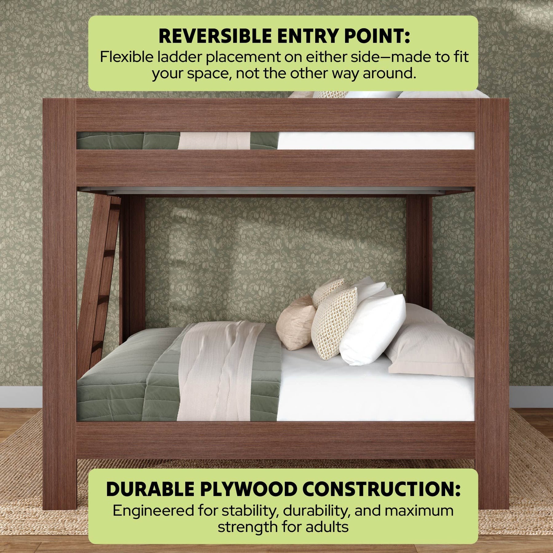 Olympic King Over King Bunk Bed – Embossed Brown 12 Olympic King Over King Bunk Bed in Embossed Brown