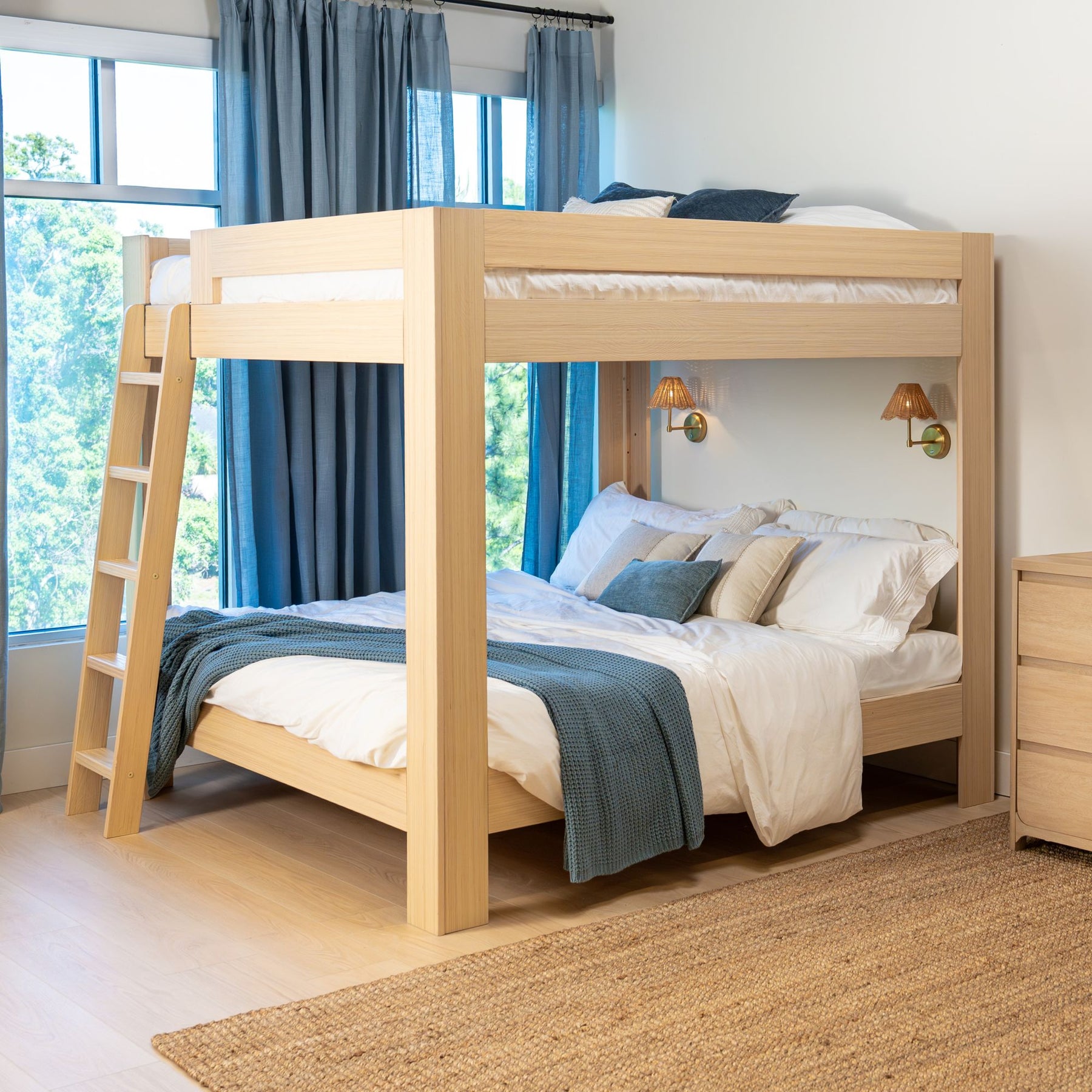 Olympic King Over King Bunk Bed – Embossed Natural 23 Olympic King Over King Bunk Bed in Embossed Natural