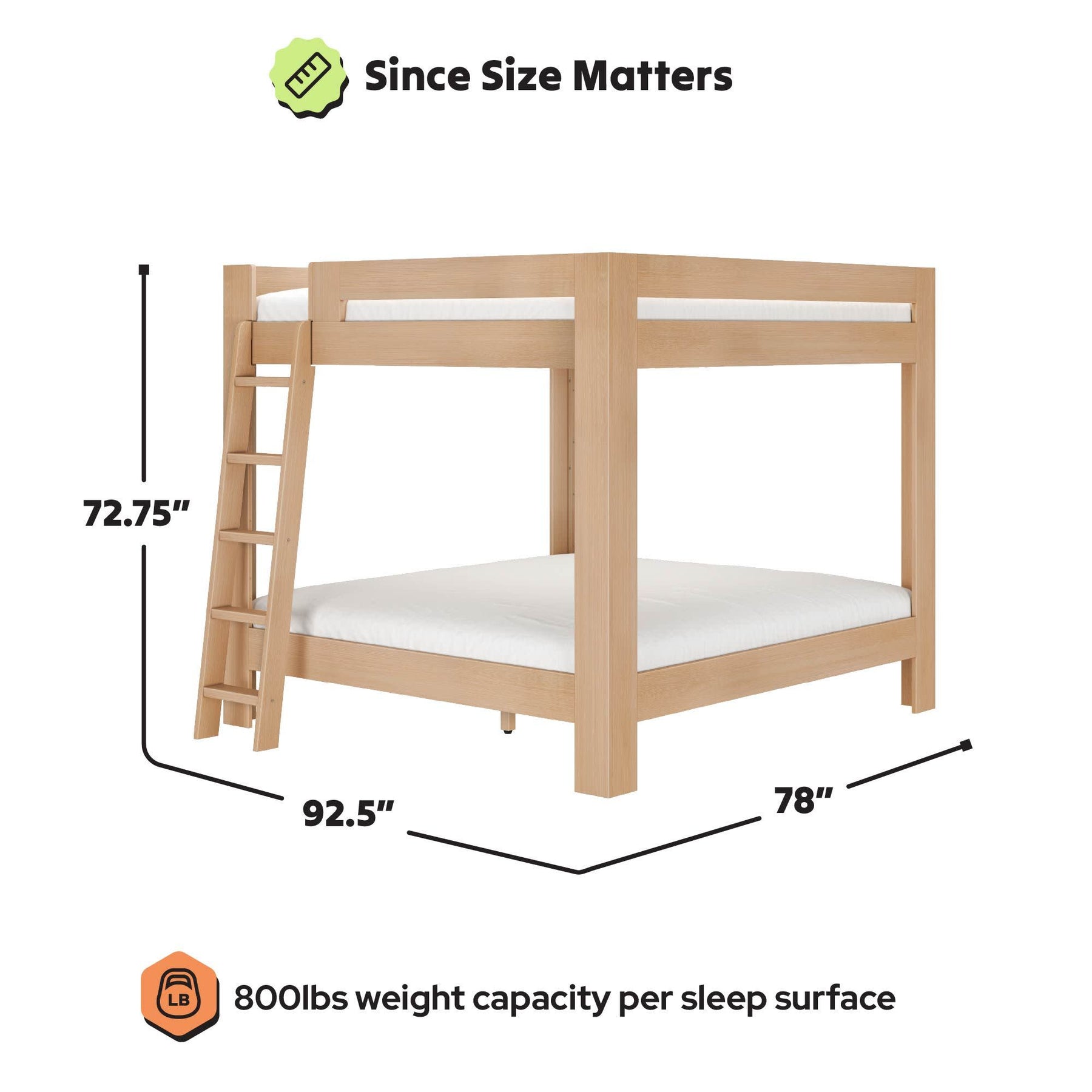 Olympic King Over King Bunk Bed – Embossed Natural 34 Olympic King Over King Bunk Bed in Embossed Natural