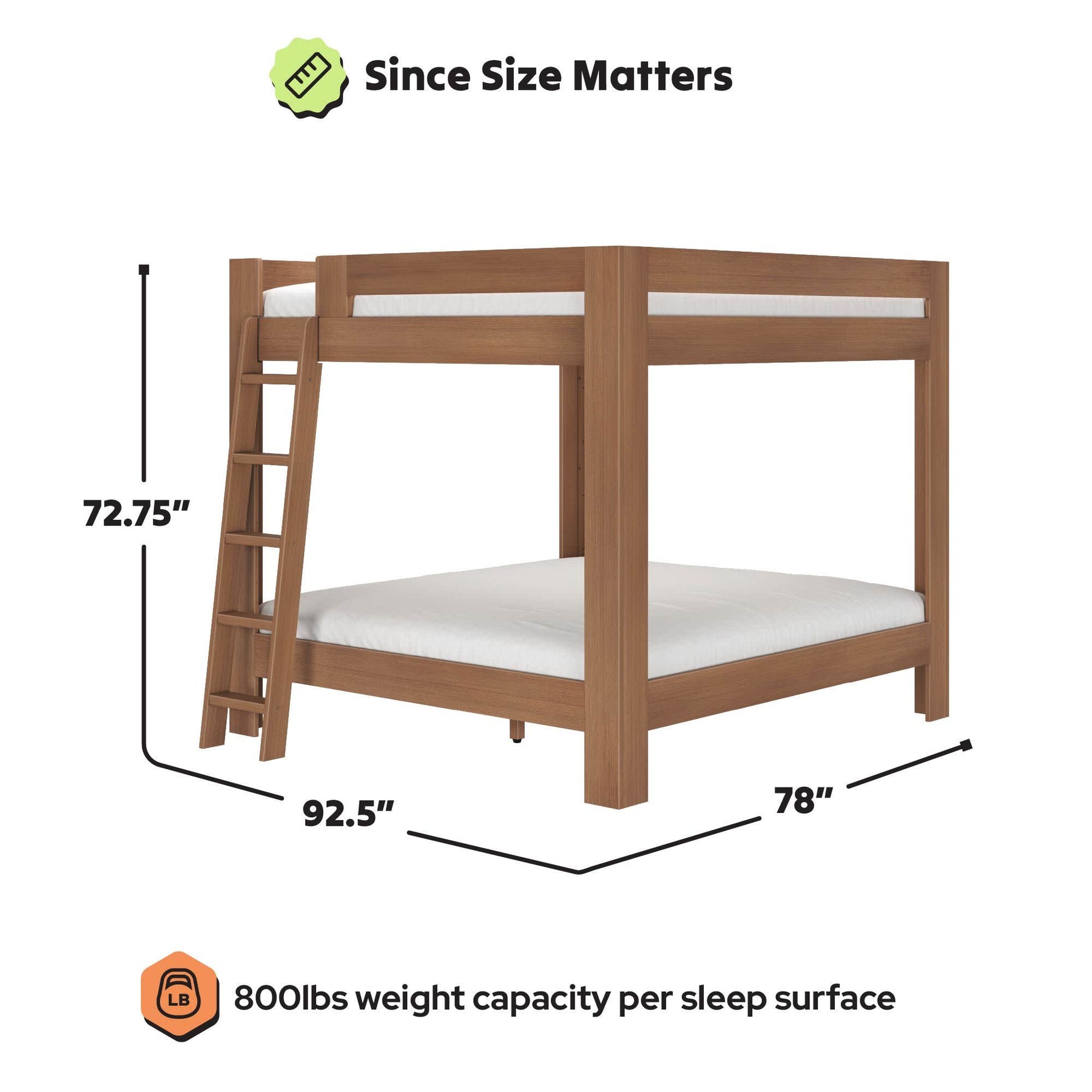 Olympic King Over King Bunk Bed – Embossed Pecan 9 Olympic King Over King Bunk Bed in Embossed Pecan