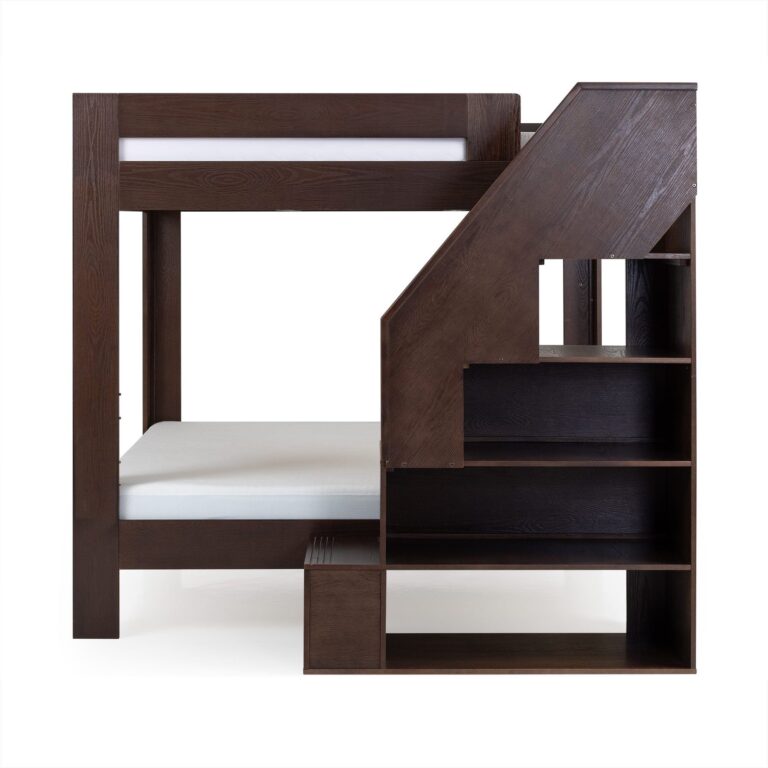 Olympic King Over King Bunk Bed with Stairs – Embossed Brown 15 Olympic King Over King Bunk Bed with Stairs in Embossed Brown
