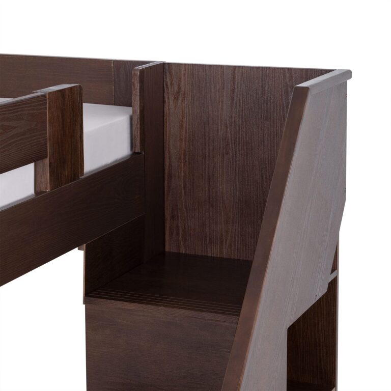 Olympic King Over King Bunk Bed with Stairs – Embossed Brown 17 Olympic King Over King Bunk Bed with Stairs in Embossed Brown
