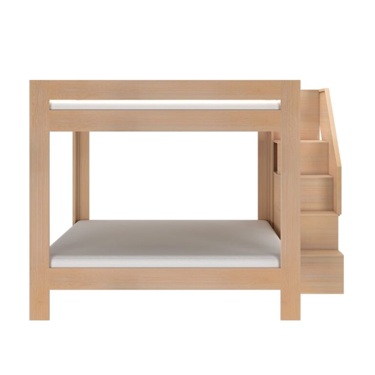 Olympic King Over King Bunk Bed with Stairs – Embossed Natural 29 Olympic King Over King Bunk Bed with Stairs in Embossed Natural