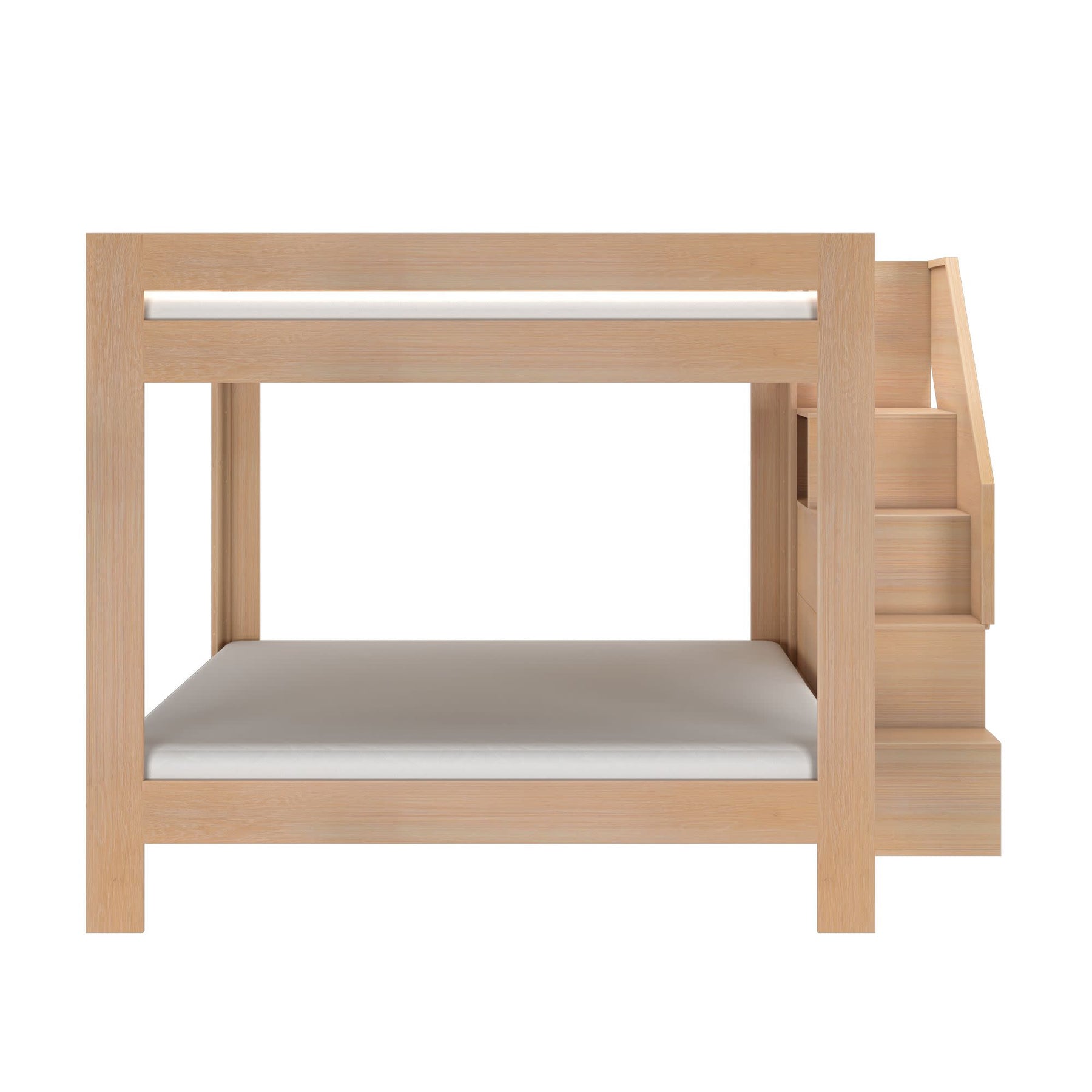 Olympic King Over King Bunk Bed with Stairs in Embossed Natural