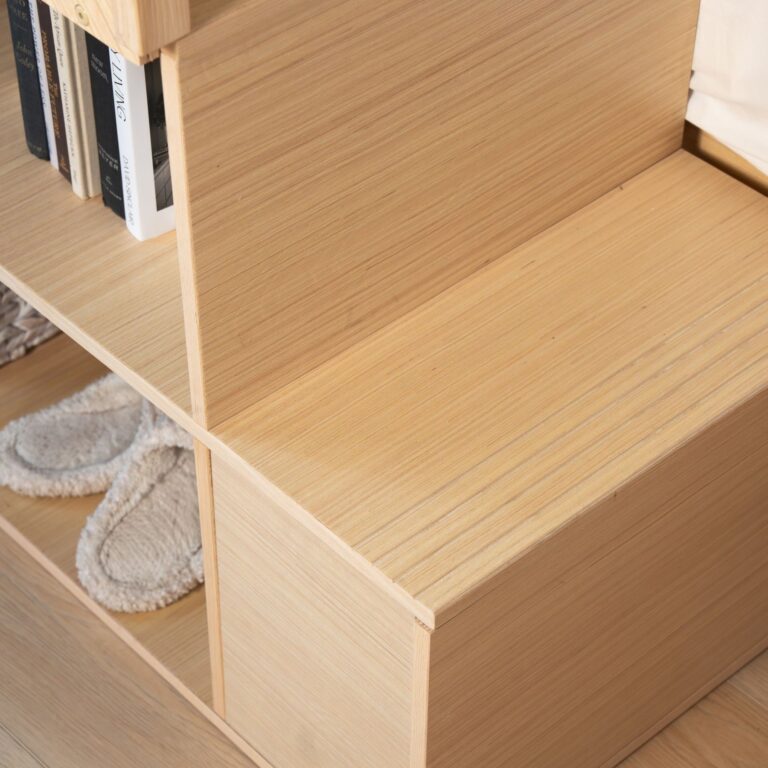 Olympic King Over King Bunk Bed with Stairs – Embossed Natural 32 Olympic King Over King Bunk Bed with Stairs in Embossed Natural