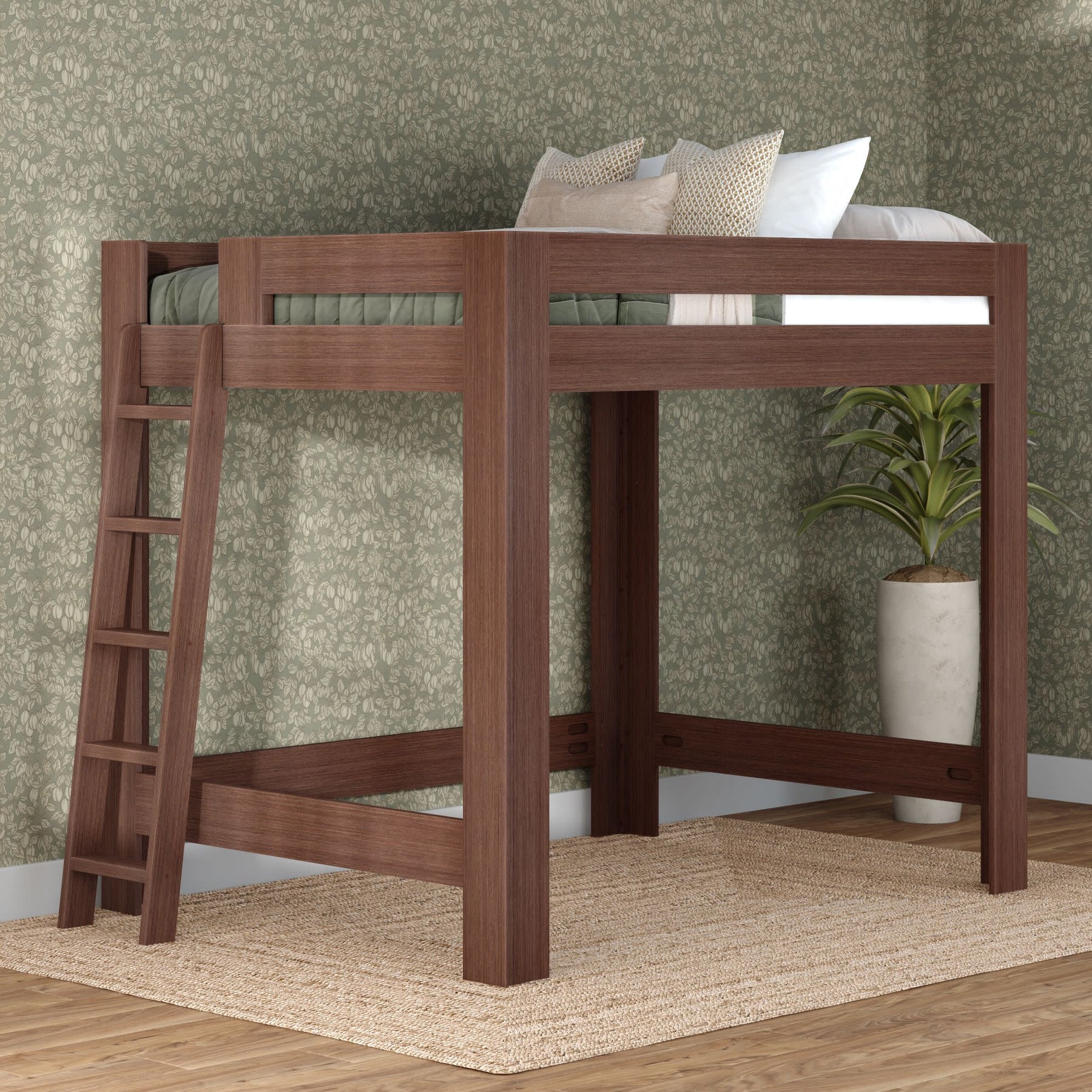 Olympic Queen Loft Bed in Embossed Brown