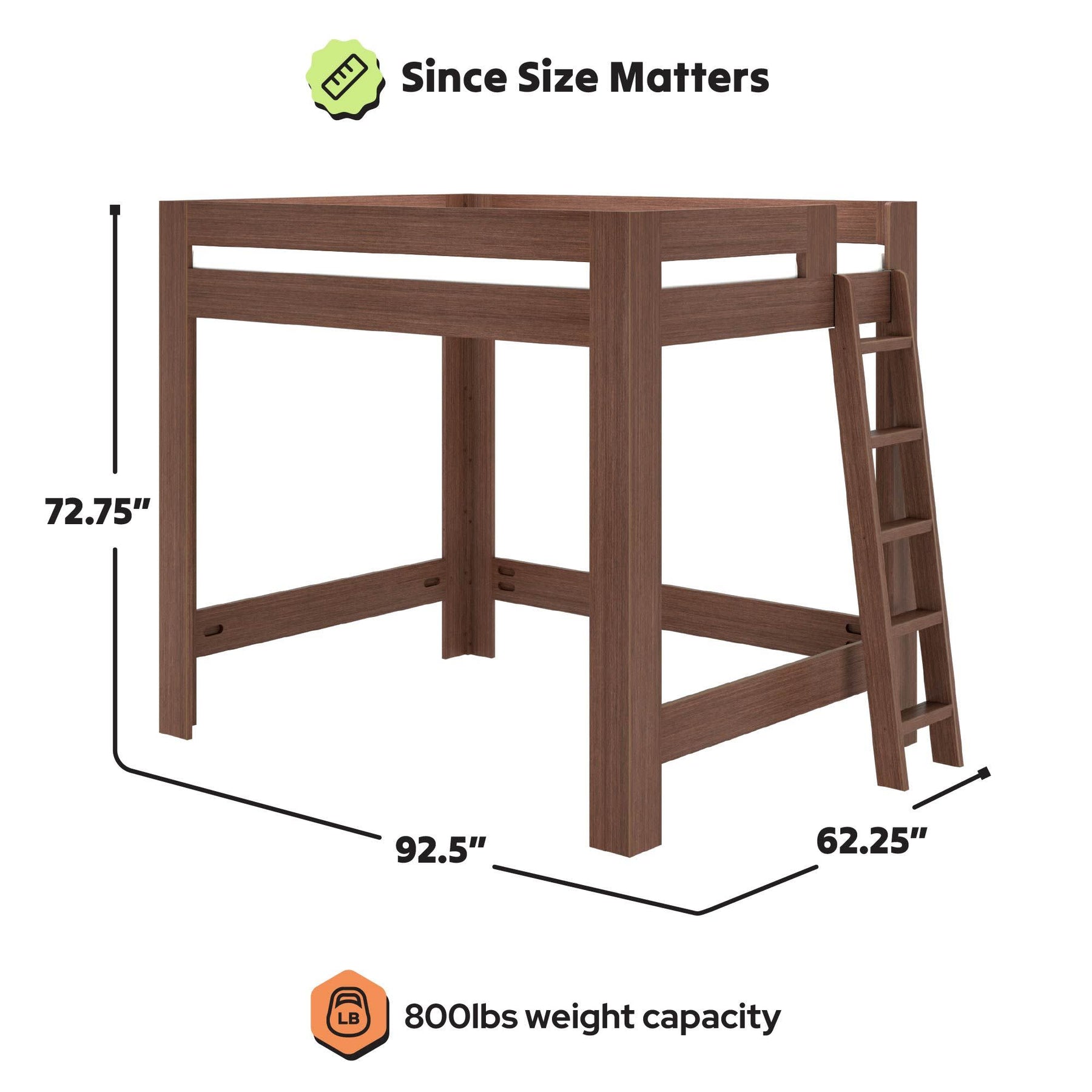 Olympic Queen Loft Bed in Embossed Brown