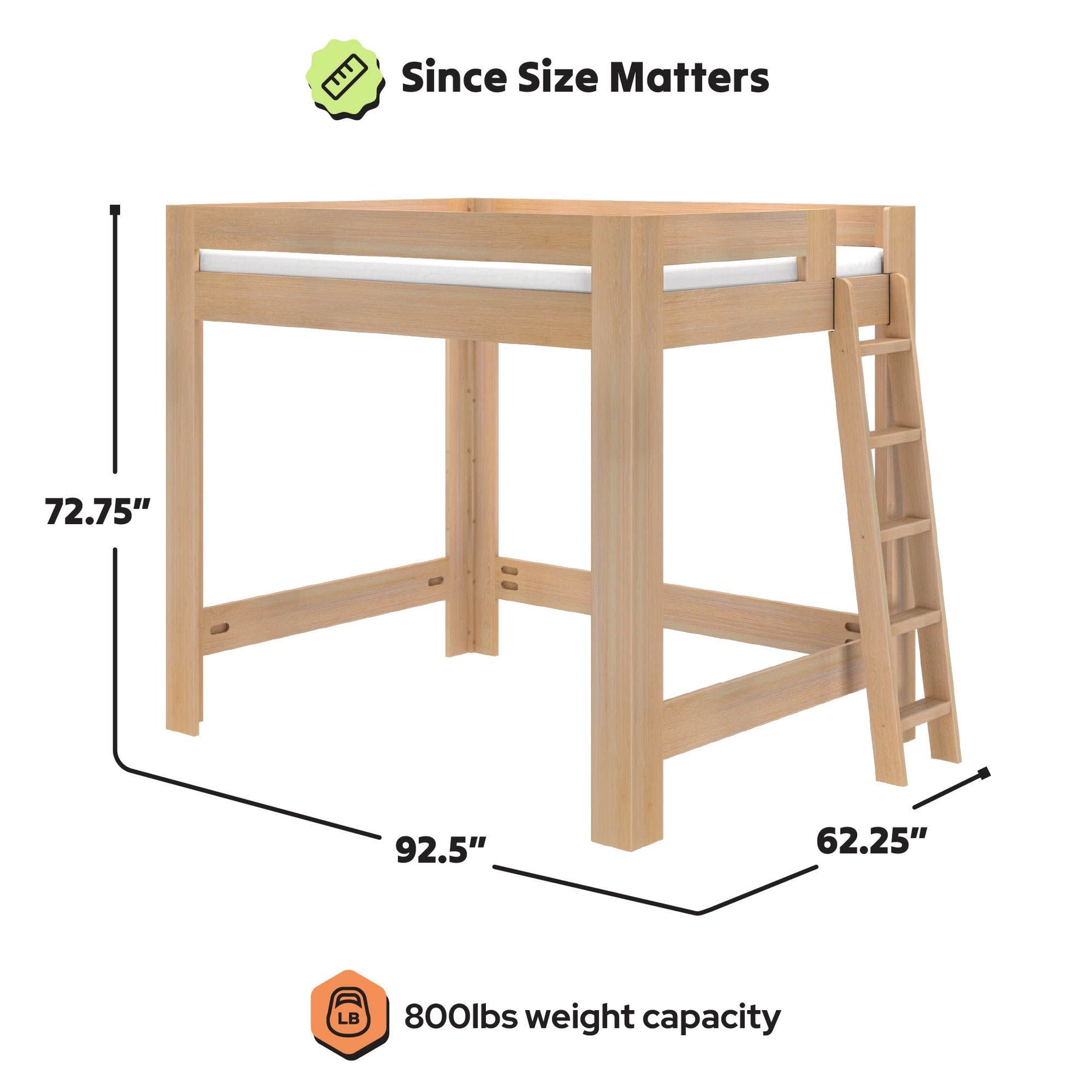 Olympic Queen Loft Bed in Embossed Natural