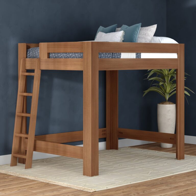 Olympic Queen Loft Bed – Embossed Pecan 1 Olympic Queen Loft Bed in Embossed Pecan