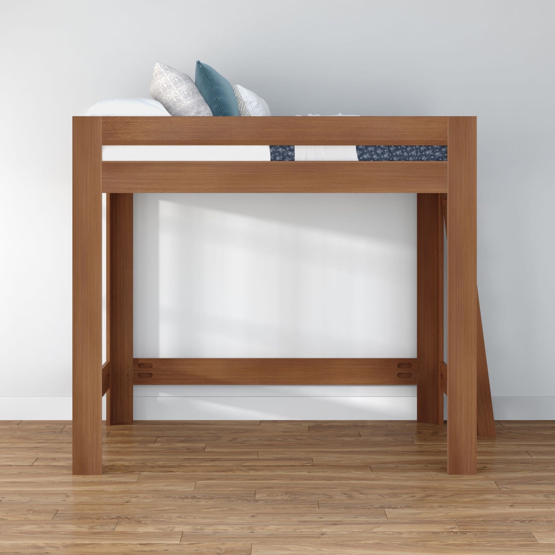 Olympic Queen Loft Bed in Embossed Pecan
