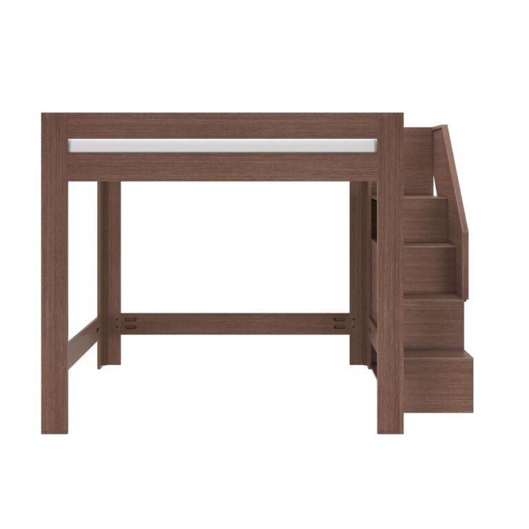 Olympic Queen Loft Bed with Stairs – Embossed Brown 12 Olympic Queen Loft Bed with Stairs in Embossed Brown