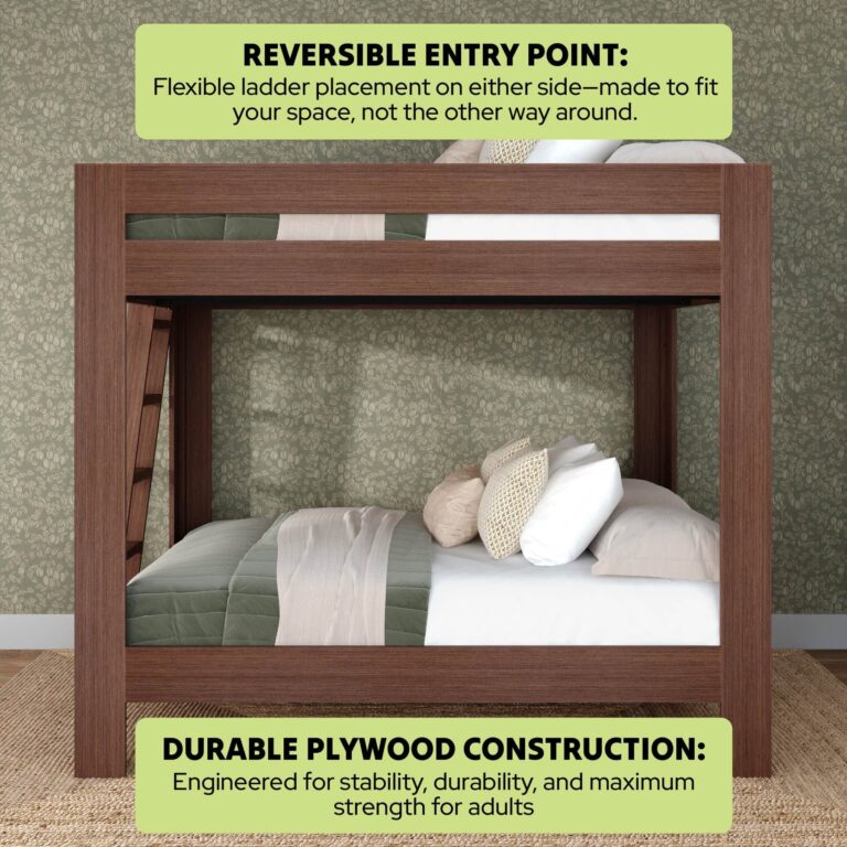 Olympic Queen Over Queen Bunk Bed – Embossed Brown 16 Olympic Queen Over Queen Bunk Bed in Embossed Brown