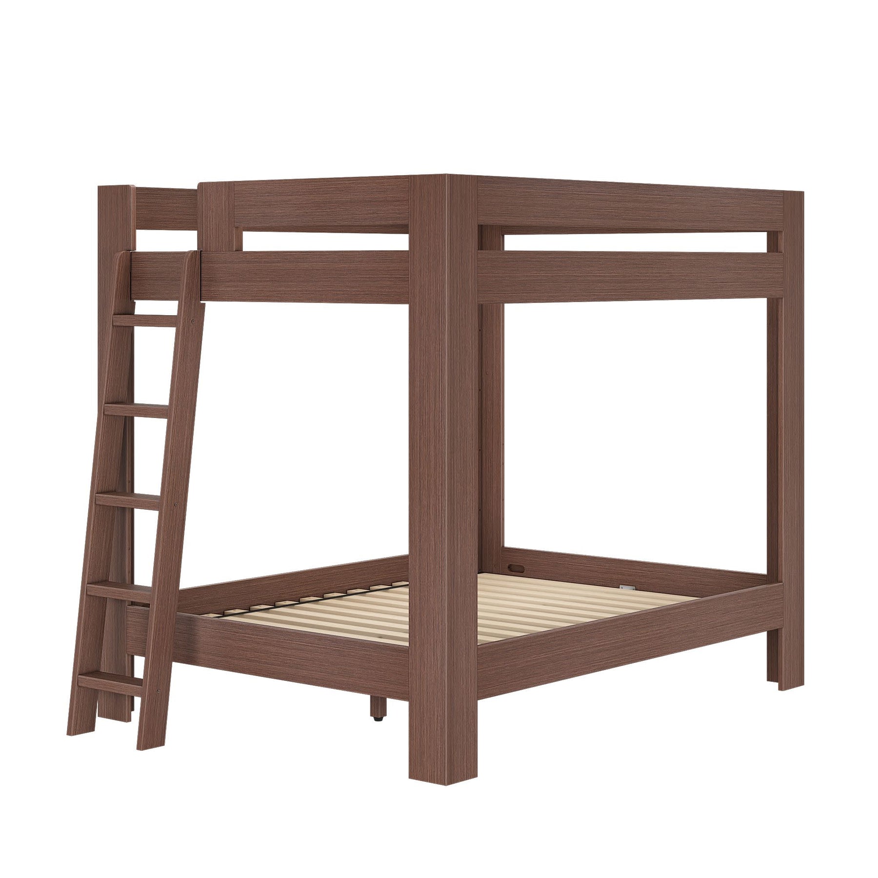 Olympic Queen Over Queen Bunk Bed in Embossed Brown
