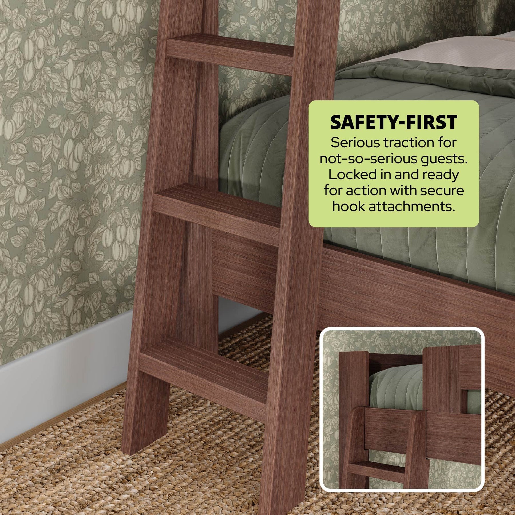 Olympic Queen Over Queen Bunk Bed in Embossed Brown
