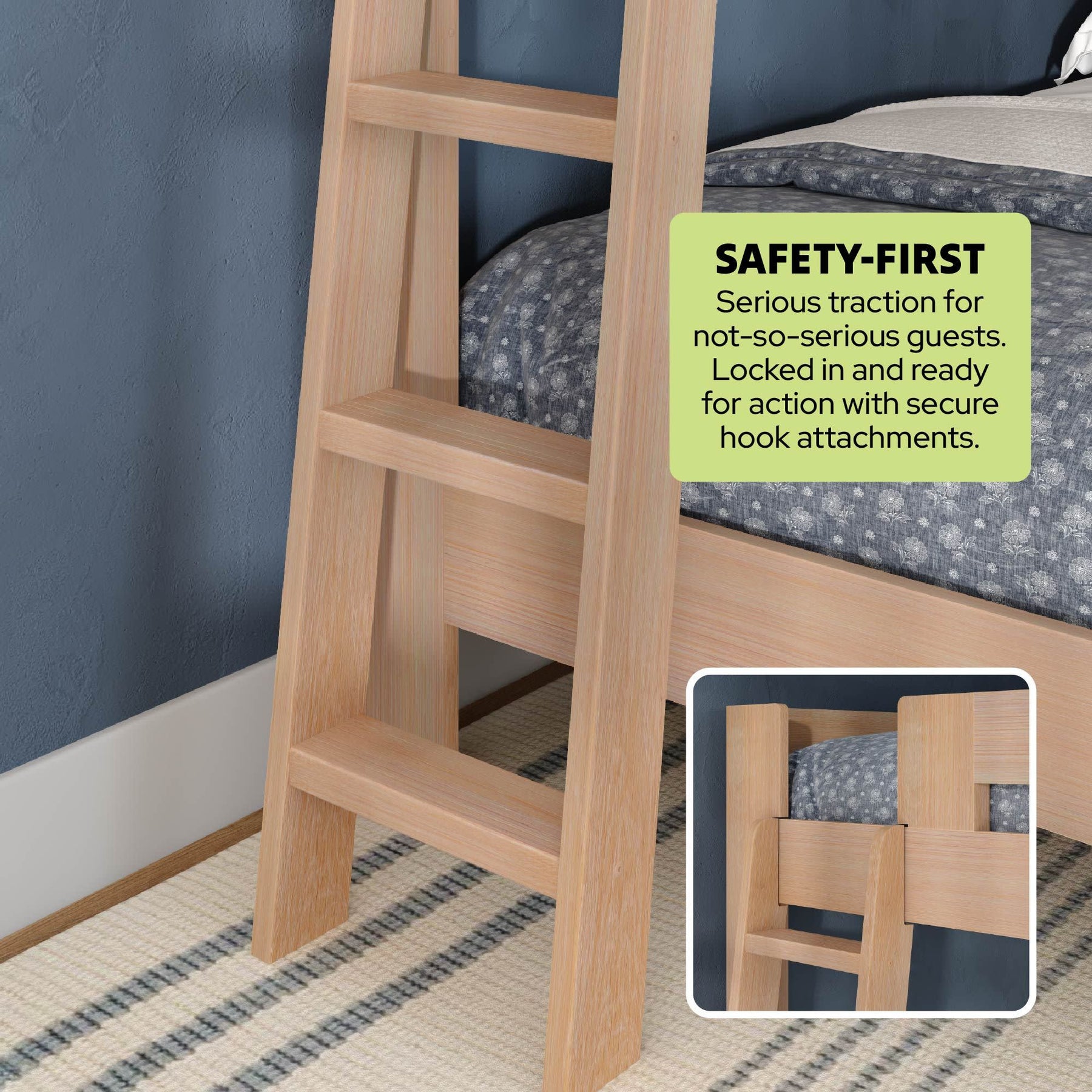 Olympic Queen Over Queen Bunk Bed in Embossed Natural