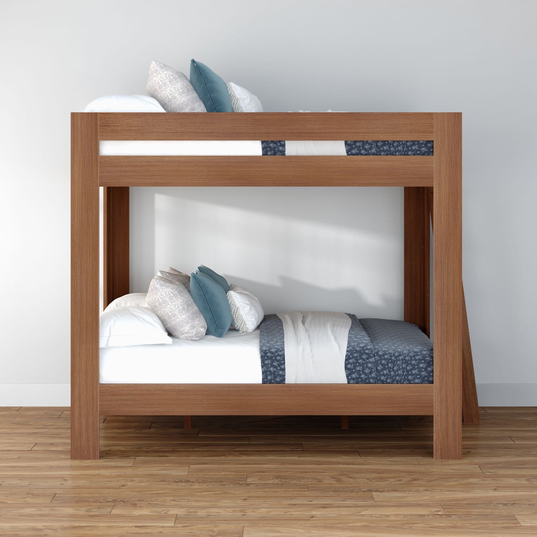 Olympic Queen Over Queen Bunk Bed in Embossed Pecan