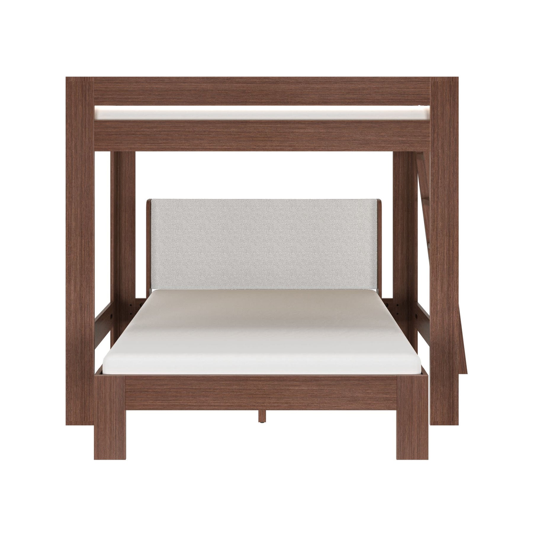 Olympic Queen Over Queen L-Shaped Bunk Bed – Embossed Brown 14 Olympic Queen Over Queen L-Shaped Bunk Bed in Embossed Brown