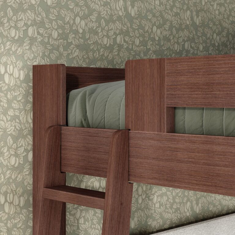Olympic Queen Over Queen L-Shaped Bunk Bed – Embossed Brown 16 Olympic Queen Over Queen L-Shaped Bunk Bed in Embossed Brown