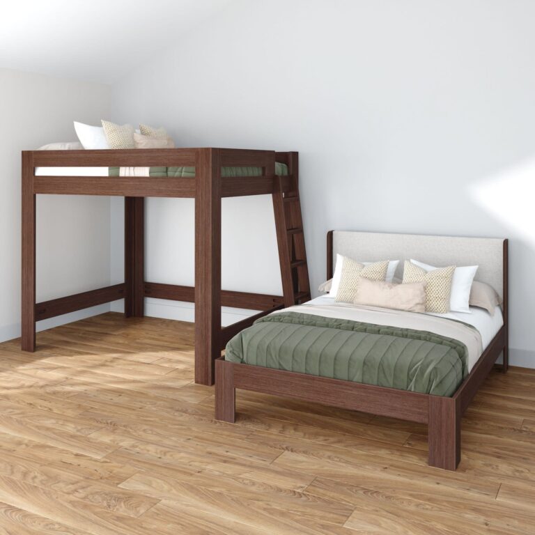 Olympic Queen Over Queen L-Shaped Bunk Bed – Embossed Brown 19 Olympic Queen Over Queen L-Shaped Bunk Bed in Embossed Brown