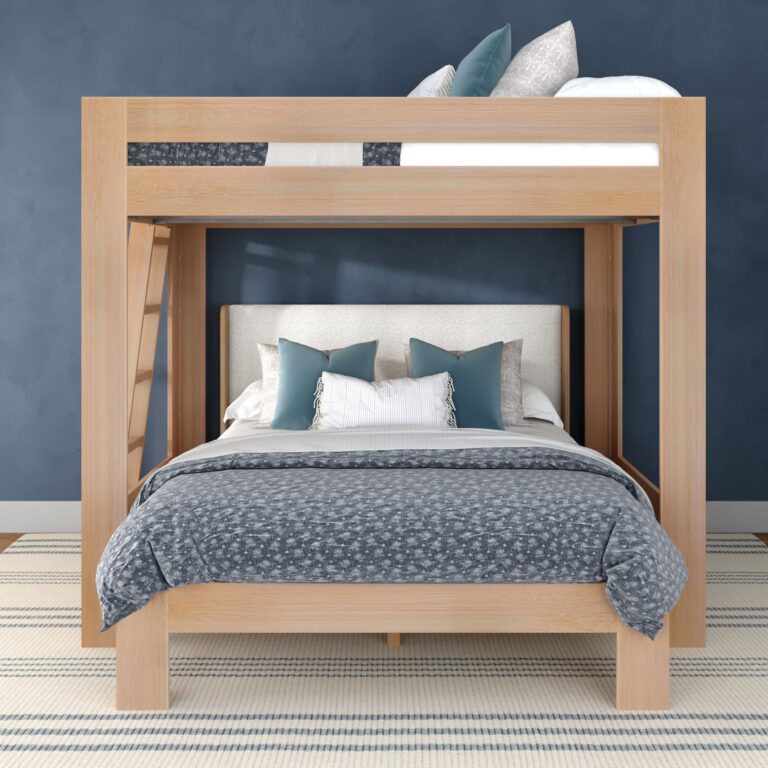 Olympic Queen Over Queen L-Shaped Bunk Bed – Embossed Natural 22 Olympic Queen Over Queen L-Shaped Bunk Bed in Embossed Natural
