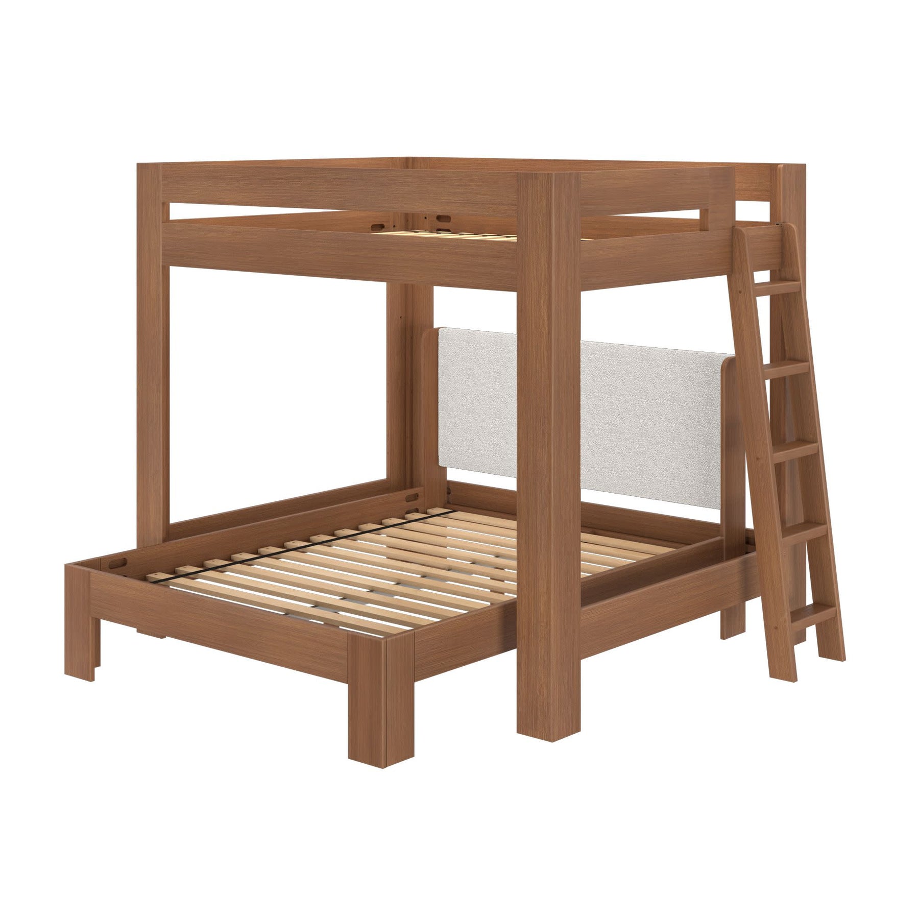 Olympic Queen Over Queen L-Shaped Bunk Bed – Embossed Pecan 3 Olympic Queen Over Queen L-Shaped Bunk Bed in Embossed Pecan