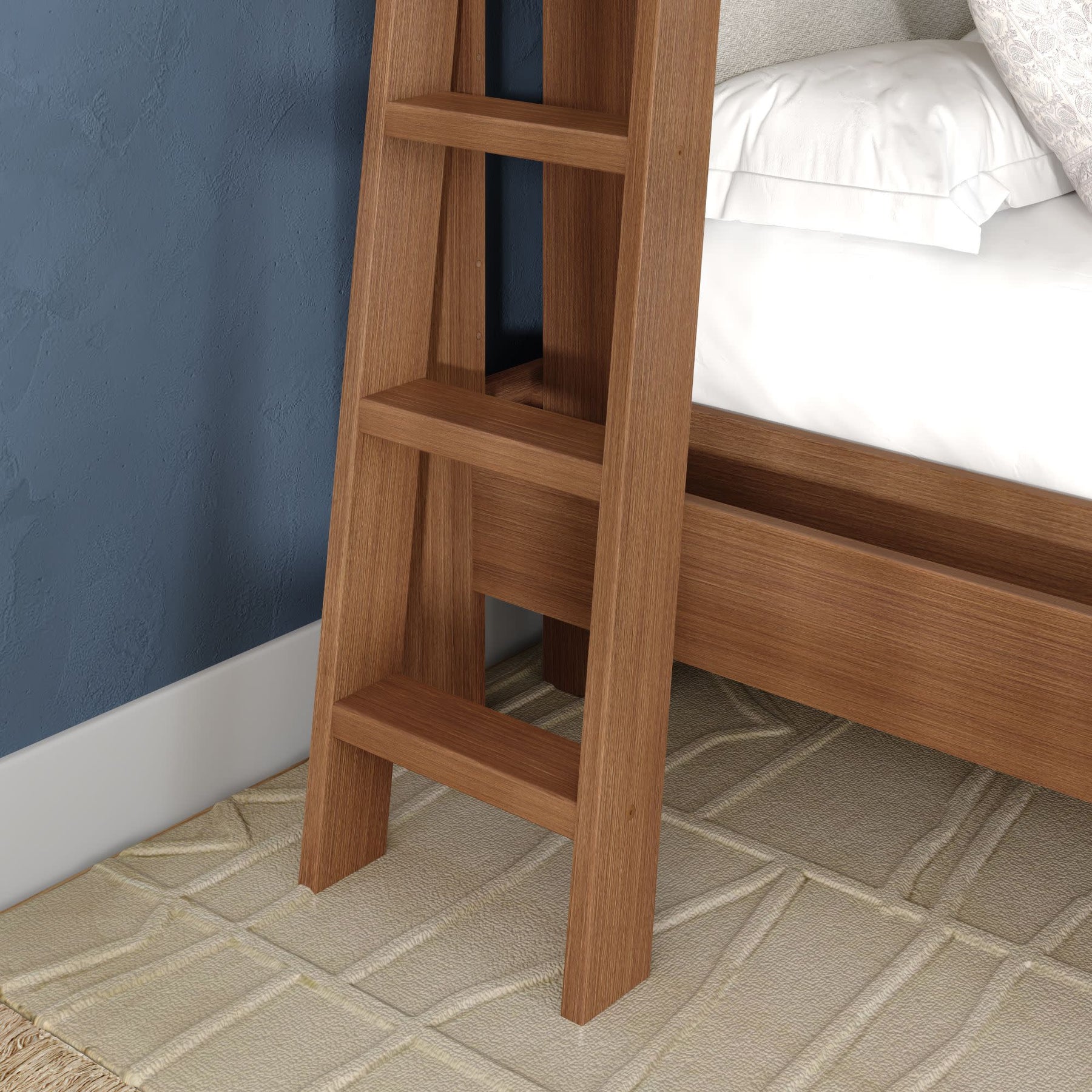 Olympic Queen Over Queen L-Shaped Bunk Bed – Embossed Pecan 5 Olympic Queen Over Queen L-Shaped Bunk Bed in Embossed Pecan