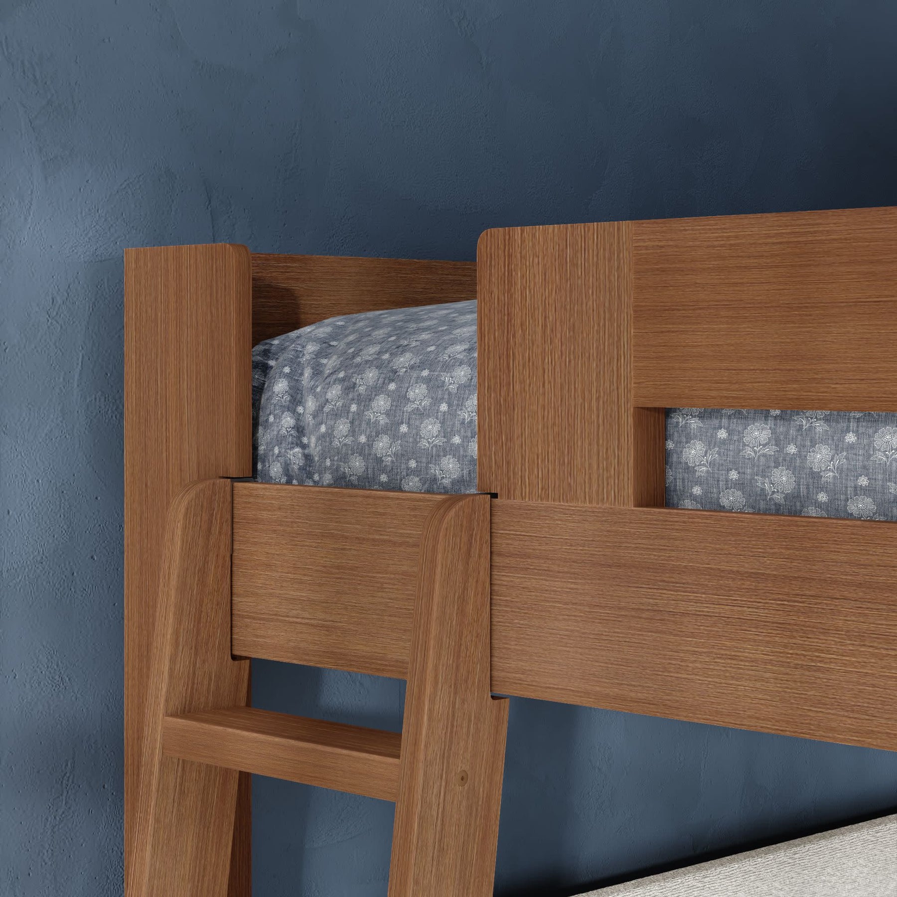 Olympic Queen Over Queen L-Shaped Bunk Bed – Embossed Pecan 6 Olympic Queen Over Queen L-Shaped Bunk Bed in Embossed Pecan