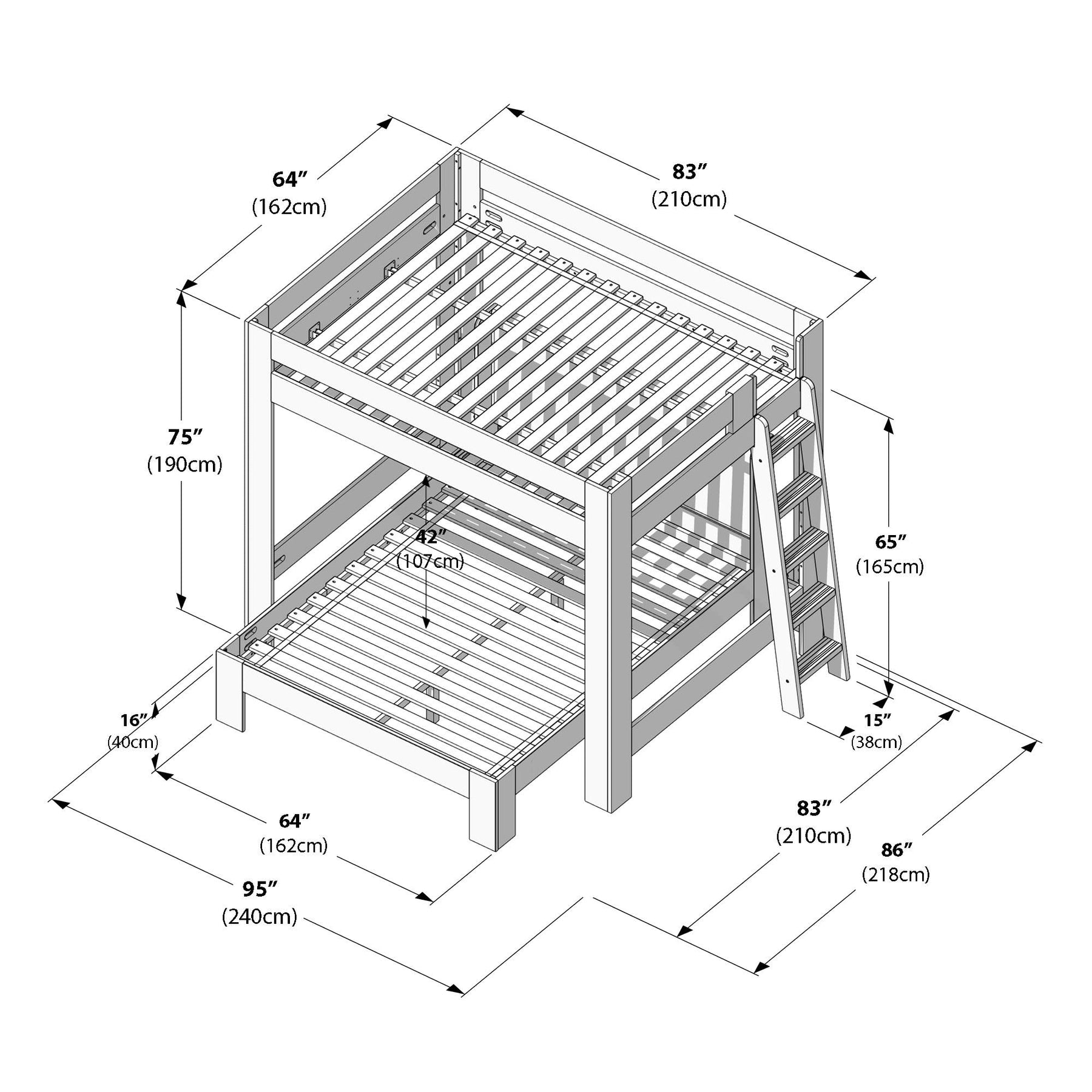 Olympic Queen Over Queen L-Shaped Bunk Bed – Embossed Pecan 10 Olympic Queen Over Queen L-Shaped Bunk Bed in Embossed Pecan