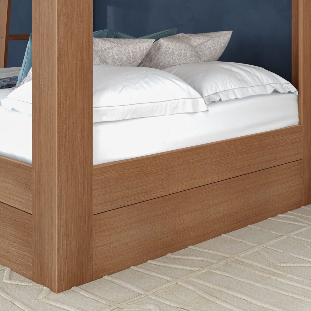 Olympic Queen Vanity Panel - End in Embossed Pecan