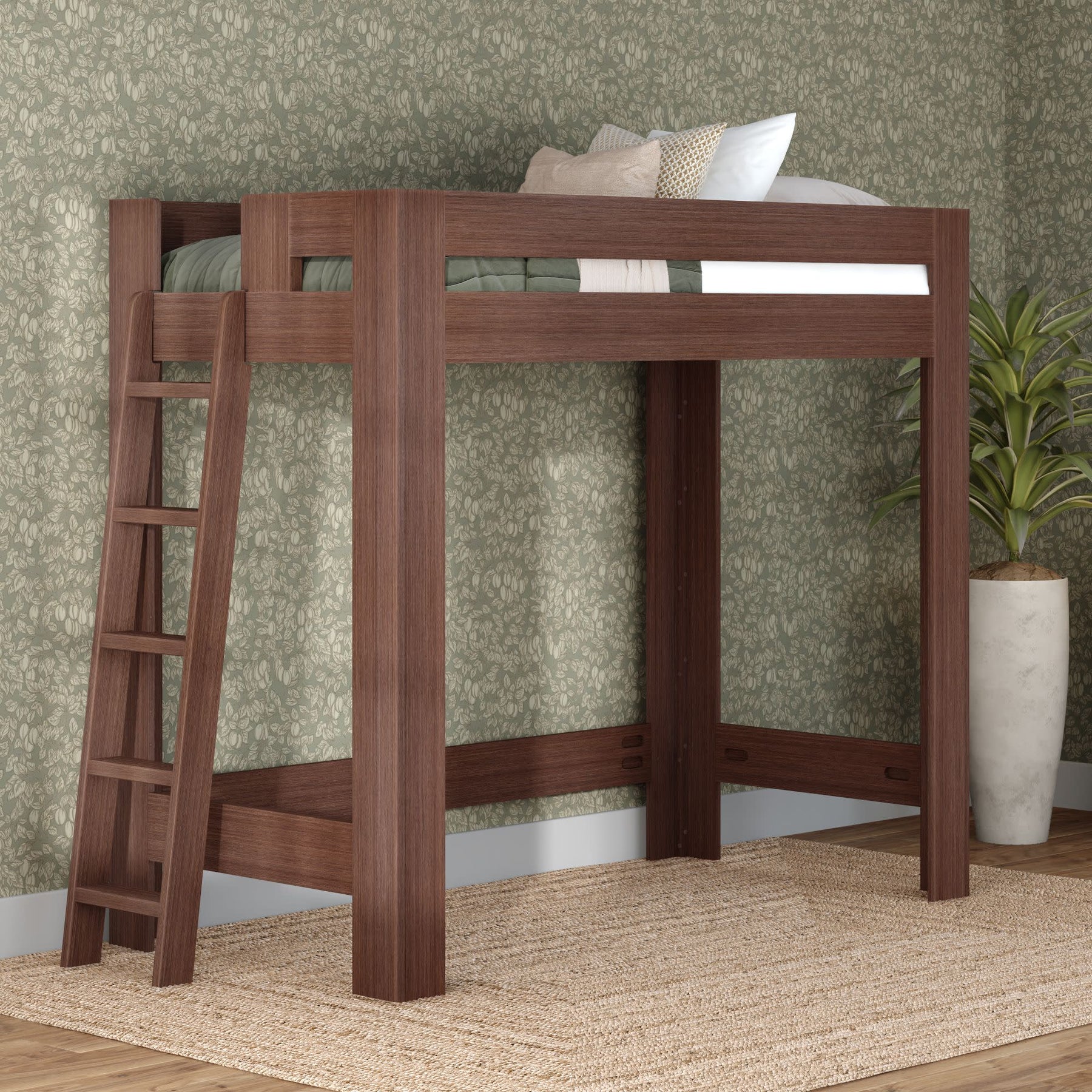 Olympic Twin XL Loft Bed in Embossed Brown