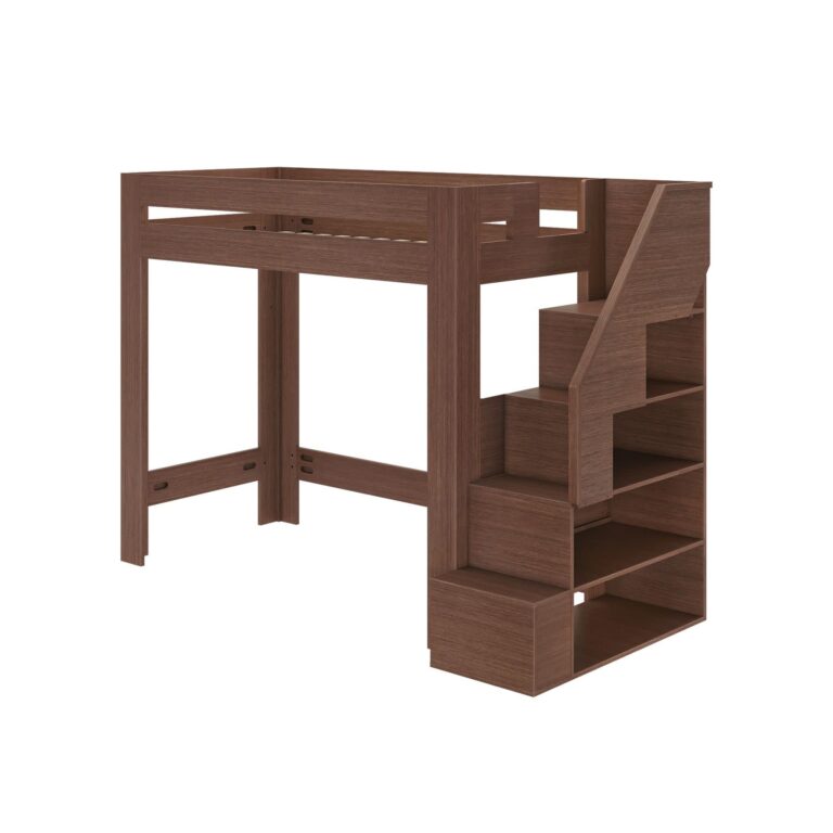 Olympic Twin XL Loft Bed with Stairs – Embossed Brown 11 Olympic Twin XL Loft Bed with Stairs in Embossed Brown