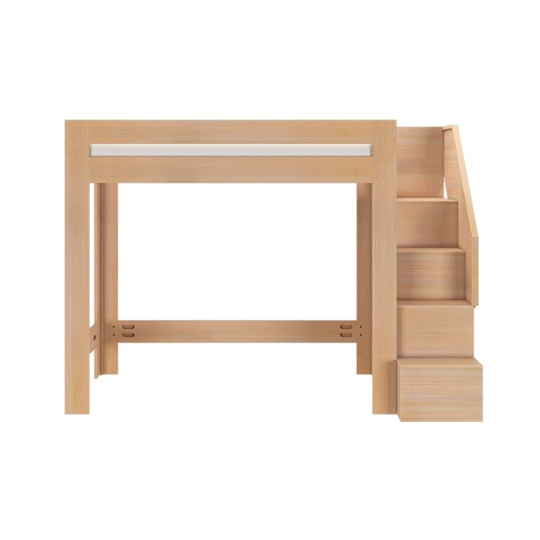 Olympic Twin XL Loft Bed with Stairs – Embossed Natural 20 Olympic Twin XL Loft Bed with Stairs in Embossed Natural