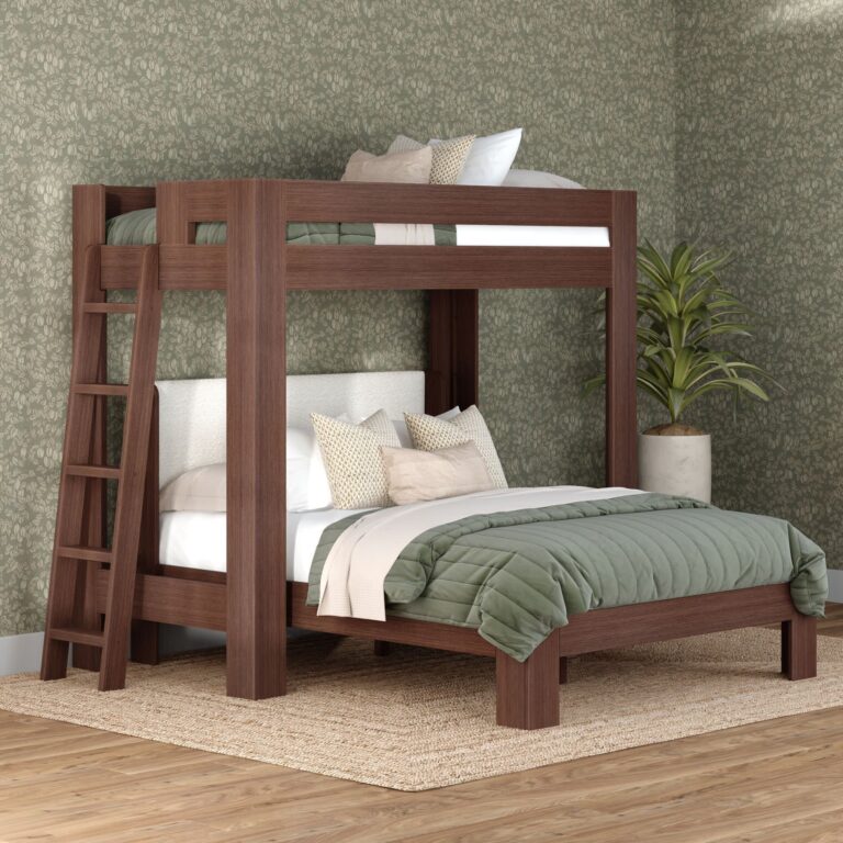 Olympic Twin XL Over Queen L-Shaped Bunk Bed – Embossed Brown 11 Olympic Twin XL Over Queen L-Shaped Bunk Bed in Embossed Brown