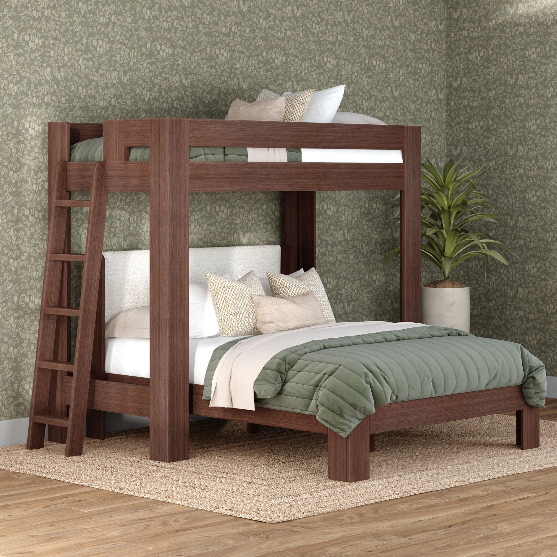 Olympic Twin XL Over Queen L-Shaped Bunk Bed – Embossed Brown 11 Olympic Twin XL Over Queen L-Shaped Bunk Bed in Embossed Brown