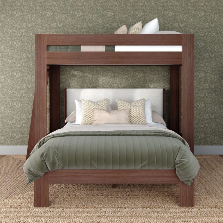 Olympic Twin XL Over Queen L-Shaped Bunk Bed – Embossed Brown 12 Olympic Twin XL Over Queen L-Shaped Bunk Bed in Embossed Brown