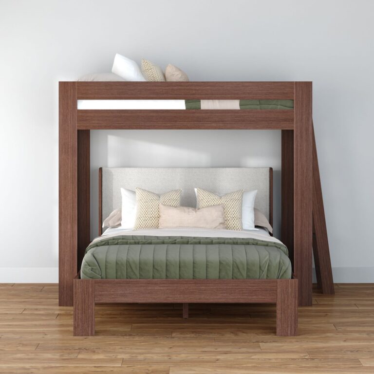 Olympic Twin XL Over Queen L-Shaped Bunk Bed – Embossed Brown 18 Olympic Twin XL Over Queen L-Shaped Bunk Bed in Embossed Brown