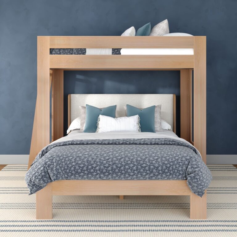 Olympic Twin XL Over Queen L-Shaped Bunk Bed – Embossed Natural 22 Olympic Twin XL Over Queen L-Shaped Bunk Bed in Embossed Natural
