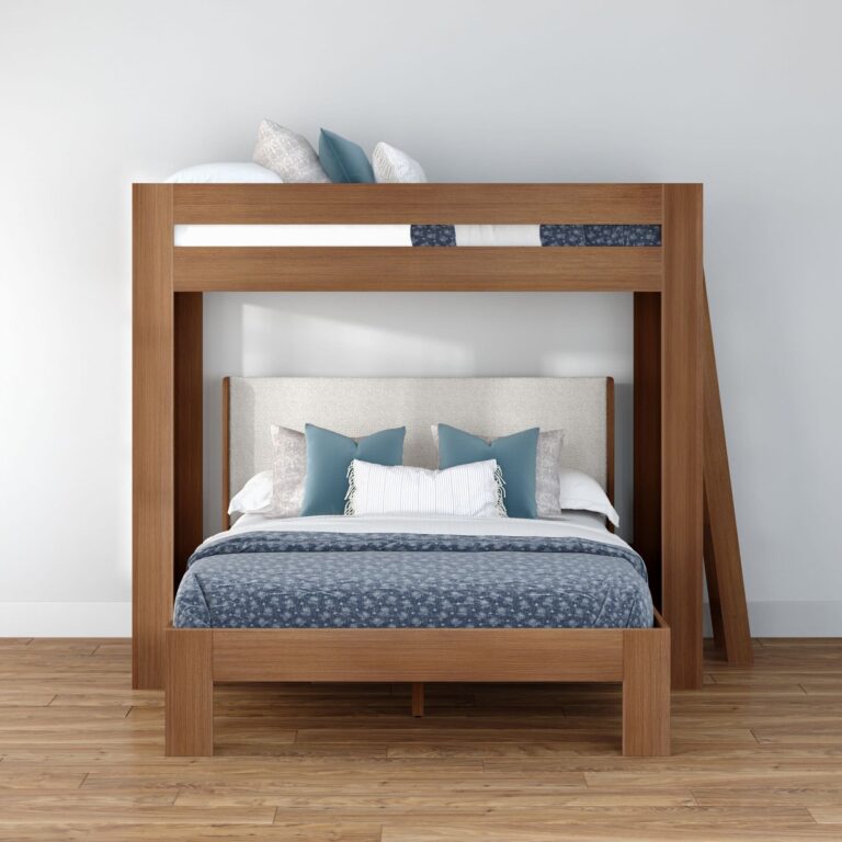 Olympic Twin XL Over Queen L-Shaped Bunk Bed – Embossed Pecan 8 Olympic Twin XL Over Queen L-Shaped Bunk Bed in Embossed Pecan