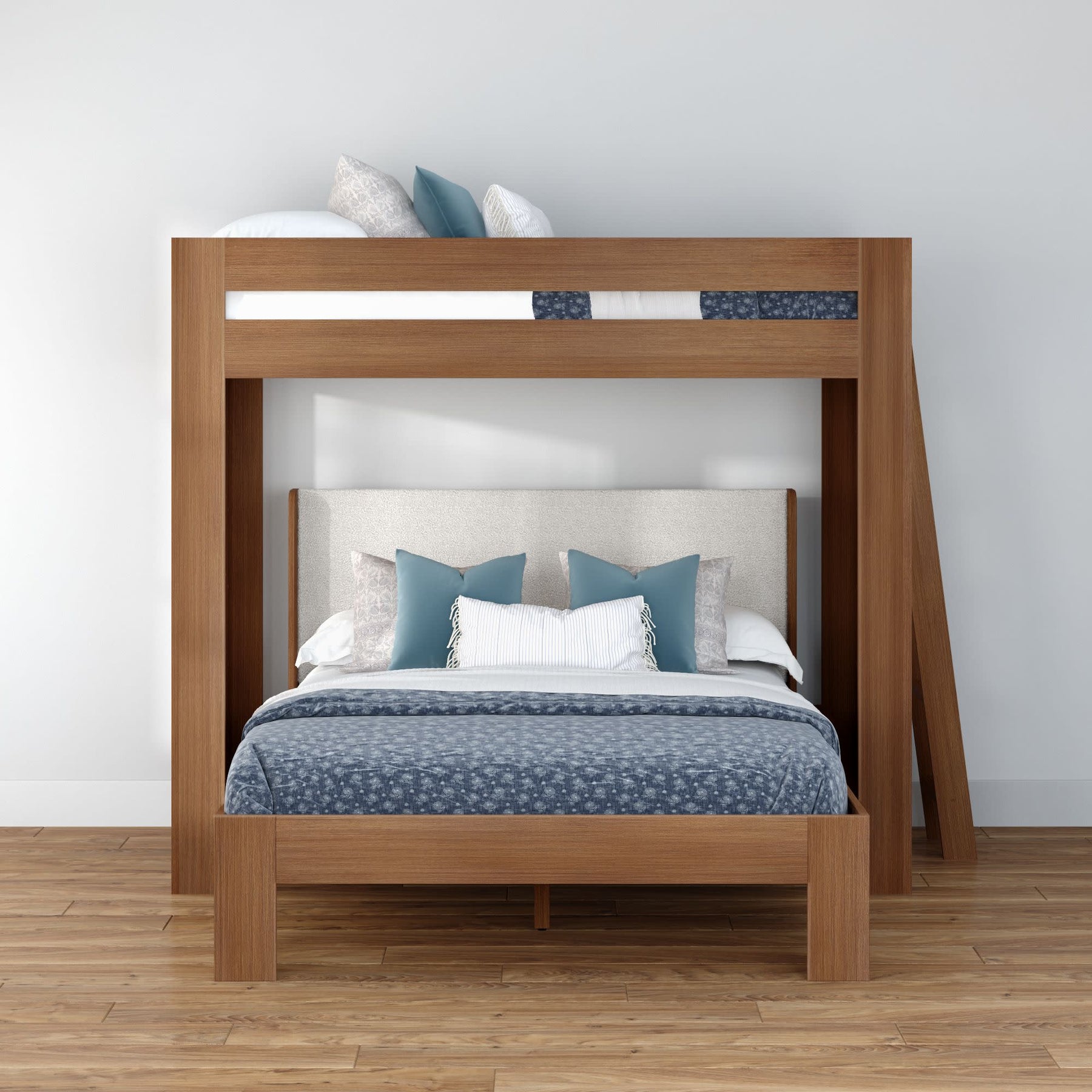 Olympic Twin XL Over Queen L-Shaped Bunk Bed – Embossed Pecan 8 Olympic Twin XL Over Queen L-Shaped Bunk Bed in Embossed Pecan