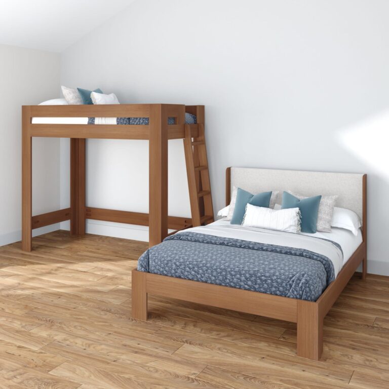 Olympic Twin XL Over Queen L-Shaped Bunk Bed – Embossed Pecan 9 Olympic Twin XL Over Queen L-Shaped Bunk Bed in Embossed Pecan